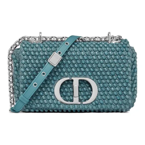 DIOR Caro Коровья кожа Ручная сумка через плечо Маленькая Женская Небесно-голубая