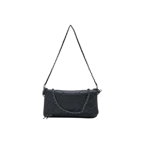 Zadig Voltaire Lambskin Handheld Bag Shoulder Bag Extra Large Women's Black
