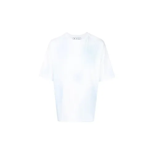 Off Белый Синий с Белым Надпись Мужская Футболка