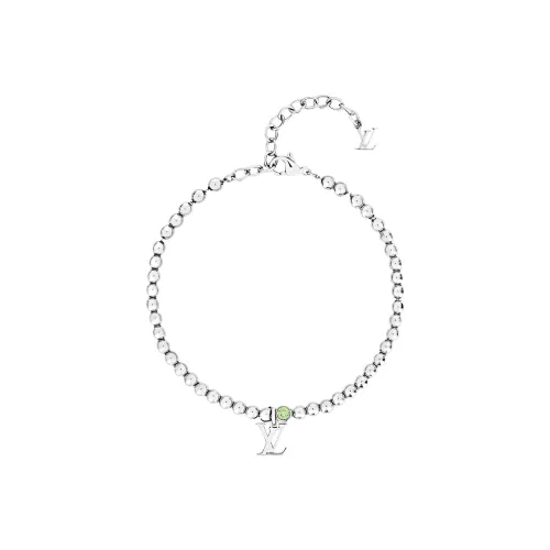 LOUIS VUITTON Nano Beads Металл Кристалл Браслеты Мужской Серебряный