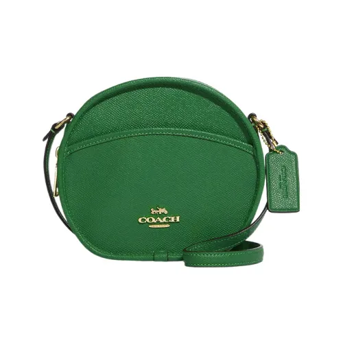 COACH Canteen Крестообразная текстура Кожа Сумка через плечо Маленькая Женская Зеленая