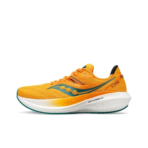 Saucony Triumph 20 Амортизаторы Slip-resistant Abrasion-resistant Низкий топ Марафон Беговые кроссовки Мужской Лимон