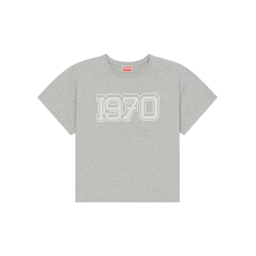 KENZO Letter Logo Pearl Gray Мужская T-Рубашка