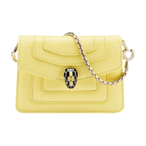 BVLGARI Serpenti Reverse Телячья кожа Подвеска Аксессуары для сумок Женские Желтый