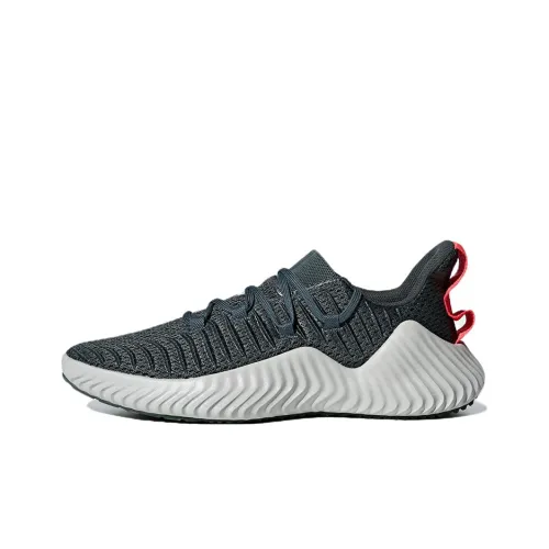 Adidas AlphaBounce Trainer Износостойкий Дышащий Низкий Топ Беговые кроссовки Мужские Серый Зеленый