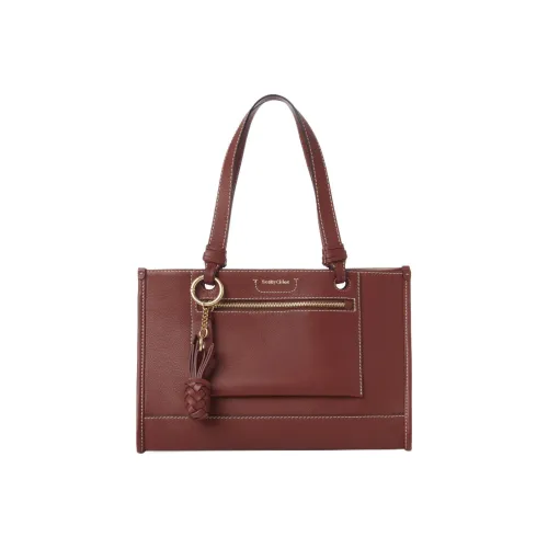 See By Chloe Cecilya Коровья кожа крупнозернистая текстура сумка женская бордовый