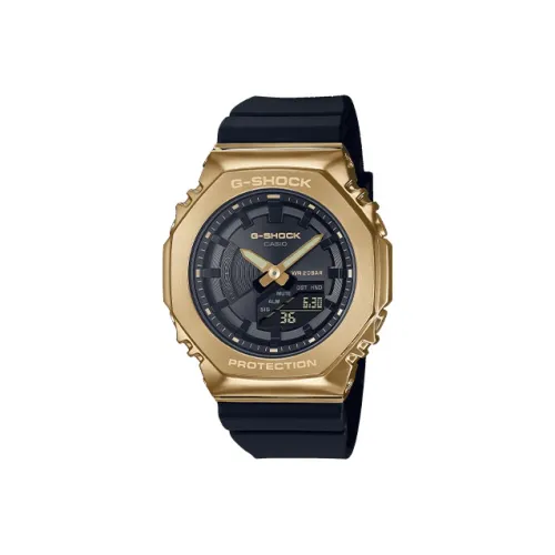 CASIO Full Metal Collection Octagonal Кварцевый механизм Смольный ремешок Часы Женские часы Золотой циферблат