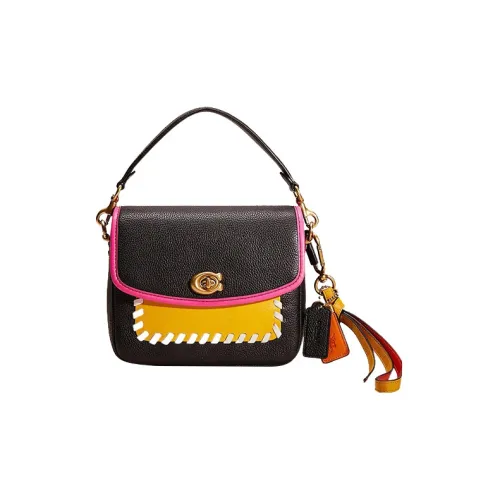 COACH Cassie Полированная кожа с эффектом галечника сумка через плечо маленькая сумка женская черная