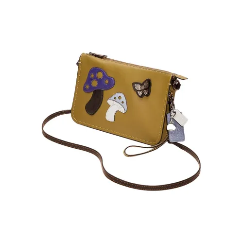 COACH Soho Дубленая кожа Сумка через плечо Маленькая Женская Оливково-зеленая