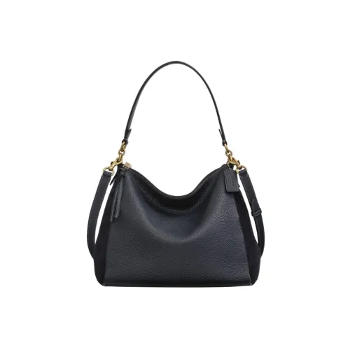 COACH Shay Мягкий GRAIN LEATHER с Замша Сумка Сумка через плечо Сумка через плечо Большая Женская Черная