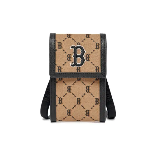Mlb Base Logo Жаккардовая ткань Чехол для телефона Сумка через плечо Мини Женские Коричневый