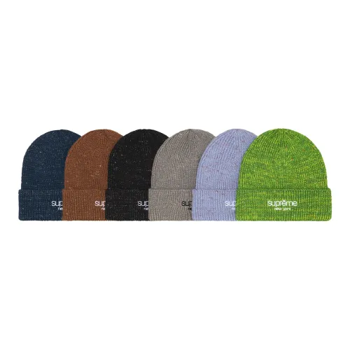 Supreme Смесовая шерсть Шапки-бини Унисекс Морской синий Коричневый черный Серый Синий Зеленый