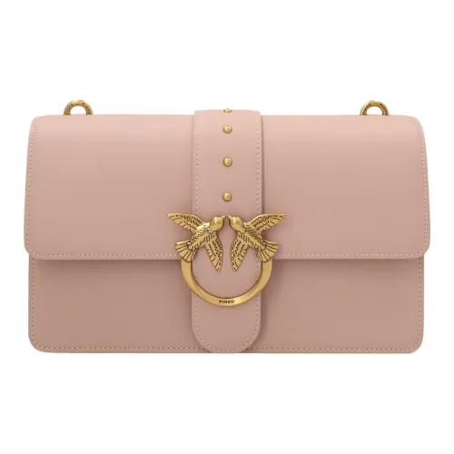 PINKO Сумка через плечо из коровьей кожи большая женская розовая