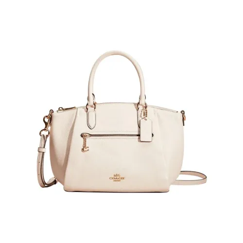 COACH Elise Полированная кожа с эффектом галечника сумка через плечо сумка среднего размера женская цвет мел белый