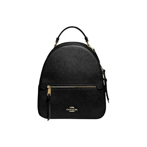 COACH Jordyn Крестообразная текстура Кожа Рюкзак Большой Женские Черный