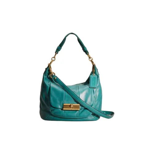 COACH Kristin Кожа Портативная Сумка через плечо Сумка на плечо Большая Женская Зеленая