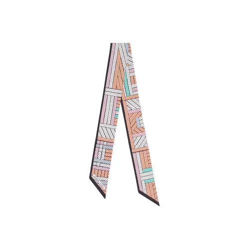 HERMES Twilly Шелковые Шарфы Женские Белый Умбра