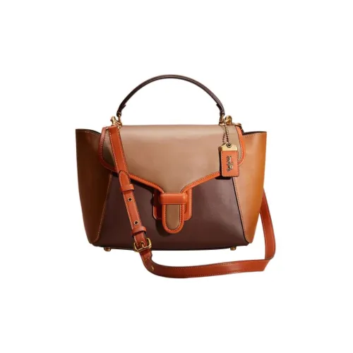 COACH Courier Дубленая кожа Перчатка Одно плечо Сумка Большая Женская Седло