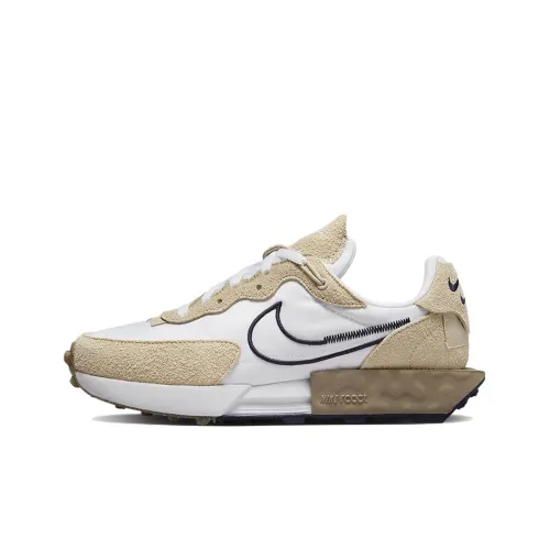 nike Fontanka Waffle Shock Absorbers Slip Resistant Abrasion Resistant Low Топ Беговые кроссовки Women's White Brown