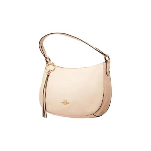 COACH Sutton Полированная кожа с эффектом галечного покрытия сумка через плечо плечевая сумка большая женская цвет мел белый