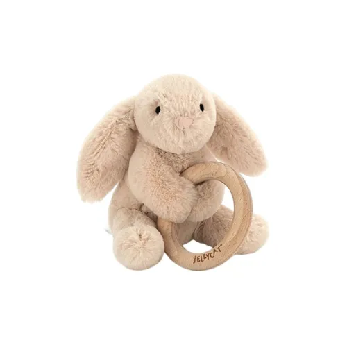JELLYCAT Кролик Мягкий и Нежный Кролик Игрушка Деревянное Кольцо Куклы Плюшевая Кукла 14 см Высота