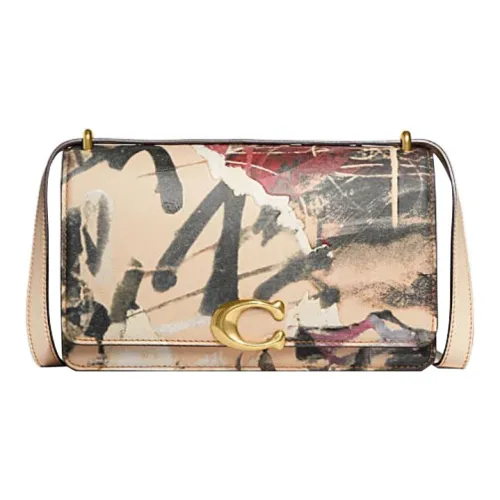 COACH Мята+SERF Коллаборация Bandit Коровья кожа Сумка через плечо Средний Женские Граффити Цвет