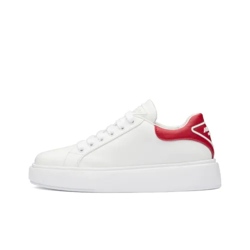 PRADA Низкий Топ Стильные Скейтбординги Женские Белые Красные