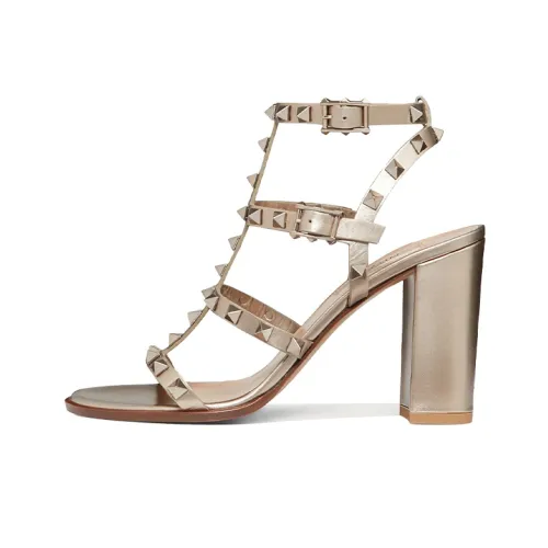 Valentino Rockstud Модные Сандалии 9 см Женские Нюдово-розовые