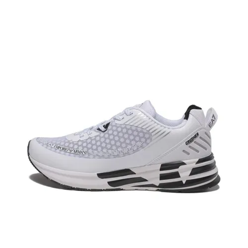 EMPORIO ARMANI EA7 Низкий Топ Спортивная Повседневная Обувь Унисекс Белый Черный