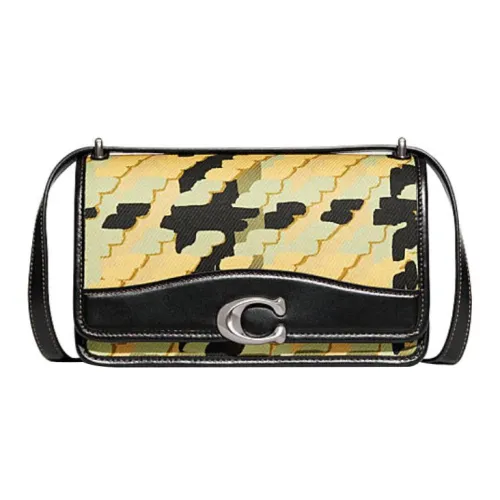 COACH Bandit Коровья кожа с тканью сумка через плечо сумка на плечо женская желтая черная