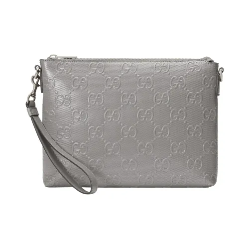 GUCCI Кожа Одно плечо Через плечо Клатч Средний Мужской Серебряный