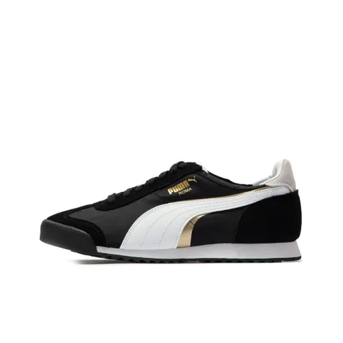 PUMA Roma OG Нейлон OG Нейлон Double FS Low Топ Повседневная обувь Unisex Черный Белый Золото