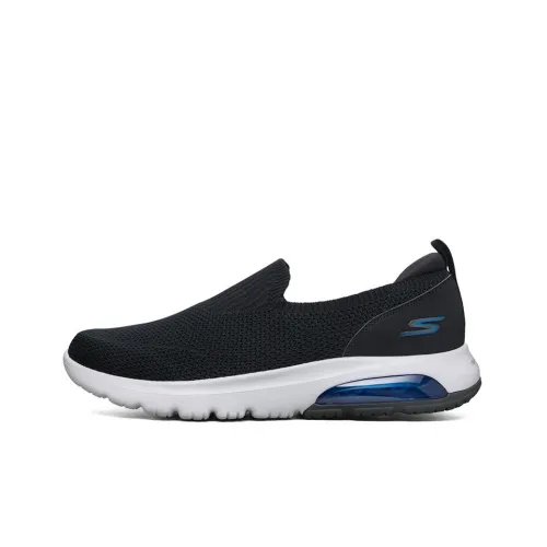 Skechers GO WALK Air Low Top Casual Men's Black Blue Skechers GO WALK Air Низкий Топ Повседневный Мужской Черный Синий