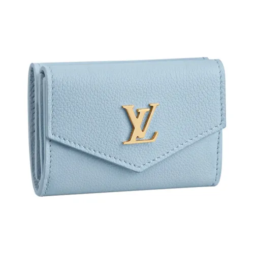 LOUIS VUITTON Телячья кожа Держатель для карт кошелек Мини Женский Синий