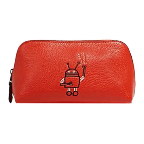 COACH X Keith Haring Коллаборация Кожа Запястье Клатч Женские Красный