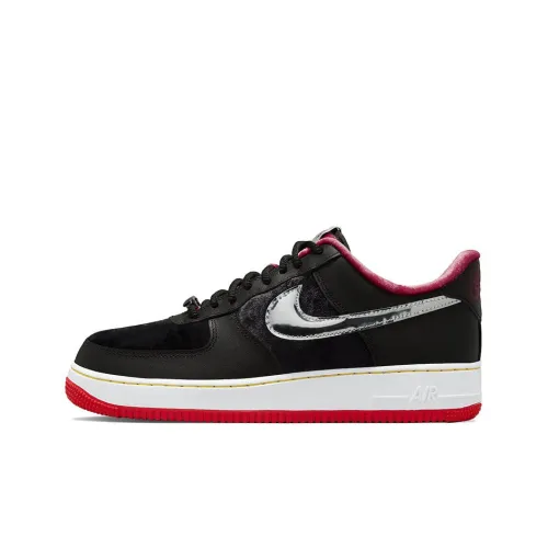 Nike Air FORCE 1 H Town Slip Resistant Abrasion Resistant Легкий Низкий Топ Скейтбординг Кроссовки Мужские Черные Серебряные