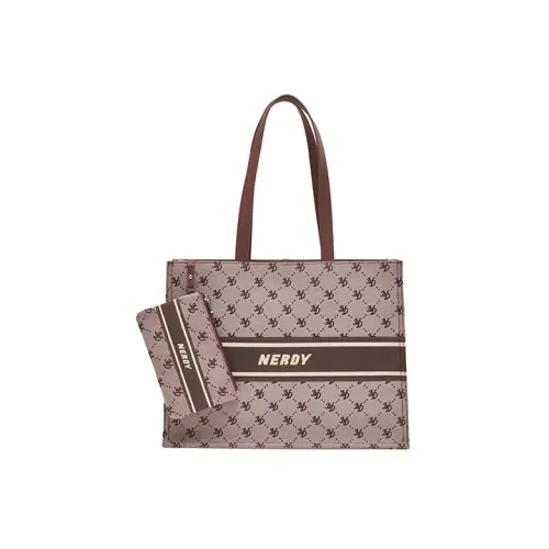 NERDY Полиэстер Комбо Сумка Тоут Сумка Сумка для покупок Сумка через плечо Унисекс Коричневый
