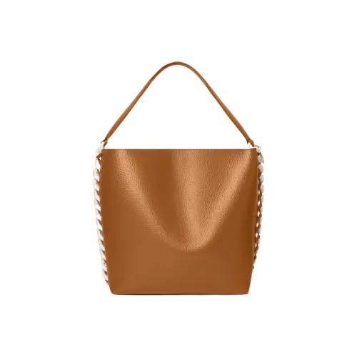 Stella McCartney Frayme Матовая кожа Тоут Сумка Сумка для покупок Сумка на плечо Сумка Женская Коричневая