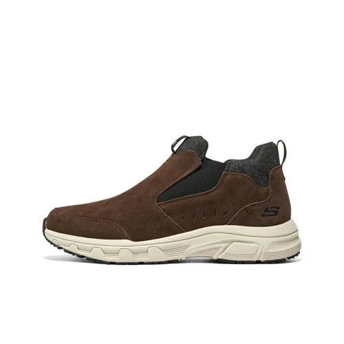 Skechers Oak Canyon Slip-On Low Top Casual Men's Brown Black Скачи Oak Canyon Slip-On Low Top Casual Мужской Коричневый Черный