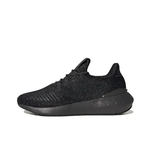 Adidas Originals Swift Run 22 Дышащие Устойчивые к истиранию Амортизирующие Низкие кеды Повседневные Беговые кроссовки Унисекс Черные