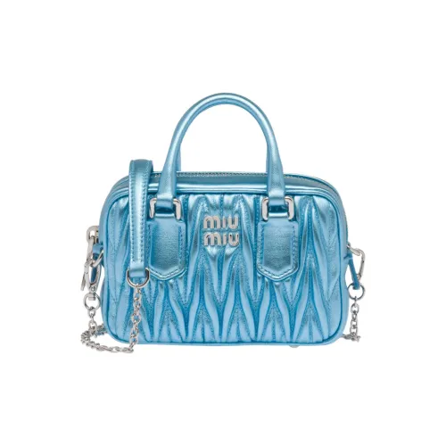 MIU MIU Matelassé Кожа Контроллер Овечья шкура Сумка через плечо Мини Женские Синий
