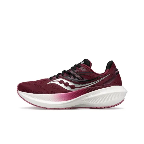 Saucony Triumph 20 Амортизация Противоскользящий Устойчивый к истиранию Низкий Отскок Низкий Топ Повседневные Беговые кроссовки Женские Красный