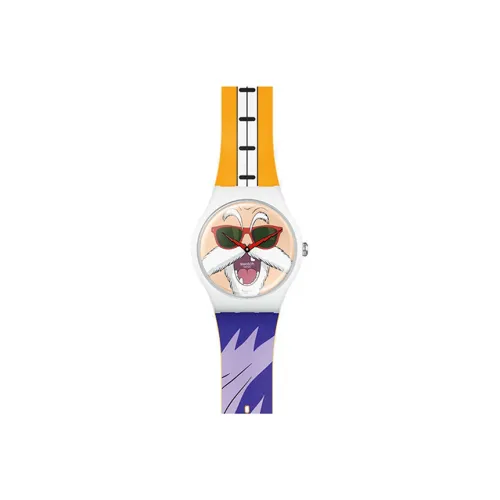 SWATCH Драконий Жемчуг Z Co Branded Series Кварцевый механизм Унисекс Часы 41 мм Белый циферблат Пластиковый корпус Силиконовый ремешок