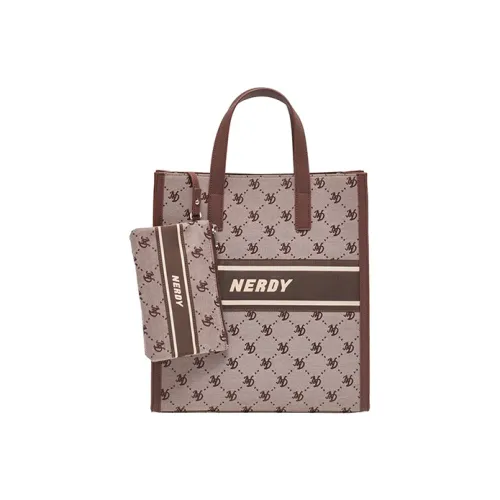 NERDY Полиэстер Тоут Сумка Сумка для покупок Сумка через плечо Ручная сумка Сумка через плечо Большая унисекс Коричневый