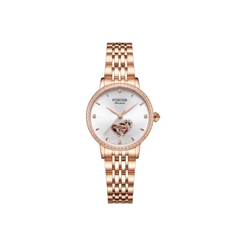 POSCER Heartfelt Collection Автоматический Механический Механизм Нержавеющая Сталь Ремешок Часы Женские Серебристый Циферблат