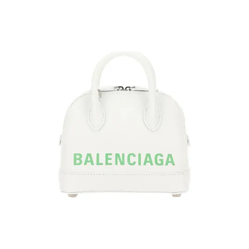 Balenciaga Ville Hammered Текстура Телячья кожа Сумка-купол Сумка через плечо Сумка Женская Белая