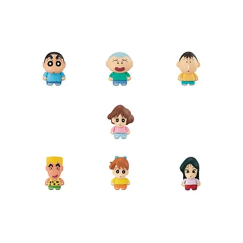 BANDAI Dumb Карандаш SHIN Chan Маленькая Коллекция Кукол Коллекция 3 Счастливых Рисований Целая Коробка 7 Штук