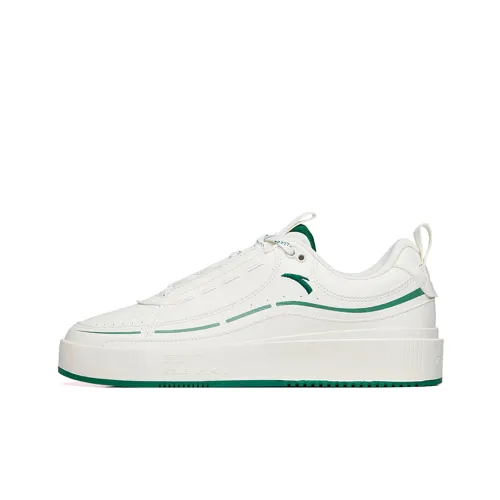 ANTA Slip-on устойчивый к истиранию легкий низкий топ кроссовки для скейтбординга мужской белый зеленый