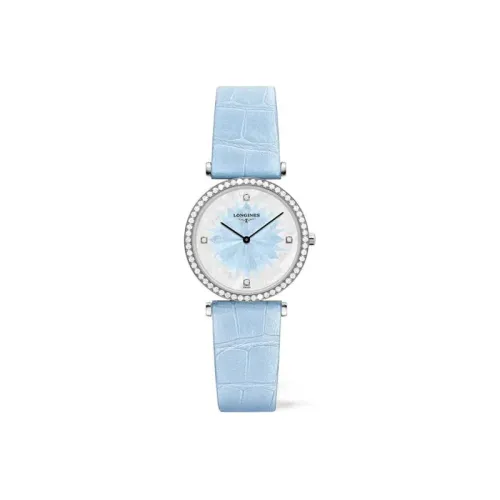 LONGINES Jialan Collection Кварцевый механизм Женские часы 29 мм Белый циферблат Корпус из нержавеющей стали Кожаный ремешок