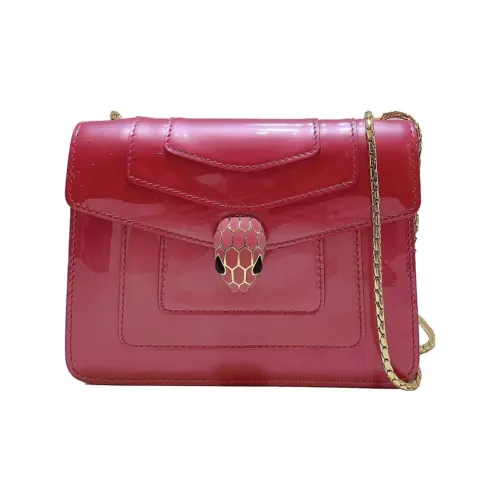 BVLGARI Телячья кожа Сумка через плечо Маленькая Сумка Женская Розовая